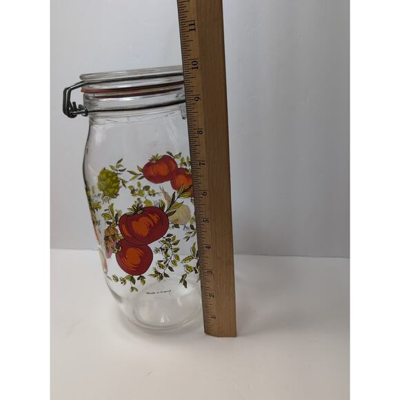 Vintage 70s Glass Storage Jar Made in FRANCE MUSHROOM Cottage Core 2 Litre ECU - Picture 7 of 7